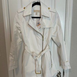 Michael Kors Belted Trench Coat - White - S - NWT